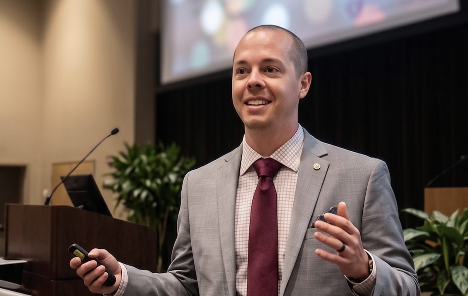 Jeff Brown, PA-C, MBA, Director of Advanced Practice Providers, presenting at a healthcare leadership conference